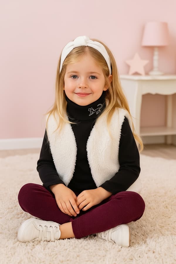 Børne TURTLENECK 116 SWEATSHIRT Børne T-SHIRT BLUSE med print SORT