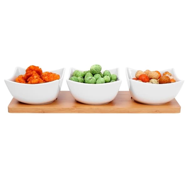 Porcelænskåle til snacks hvide 30 cm 4 stk.