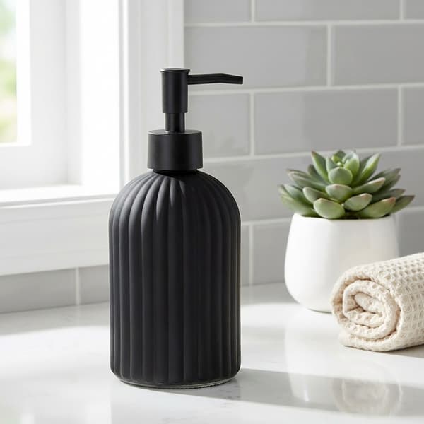 Lasinen musta saippuadispenser 400 ml
