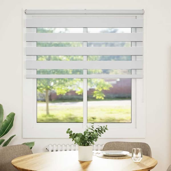 vidaXL Zebrarullgardin, vit, tygbredd 115,9 cm, polyester