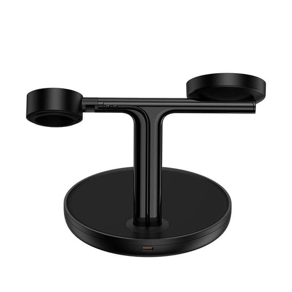 Baseus 3-i-1 15W MagSafe trådløs opladerstander (sort)