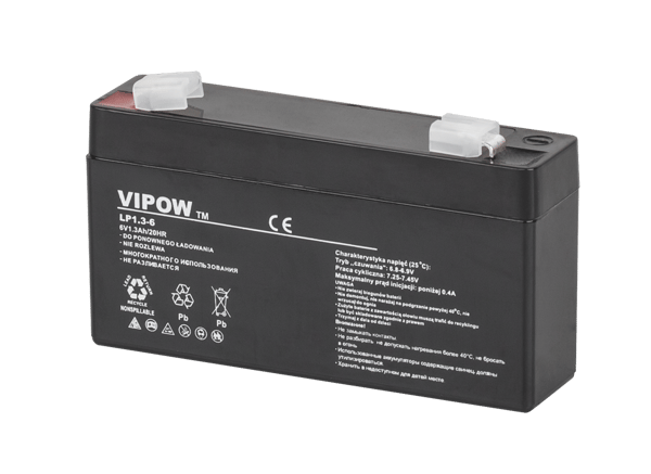 Vipow 6V 1,3Ah Gelbatteri til legetøjsvægte