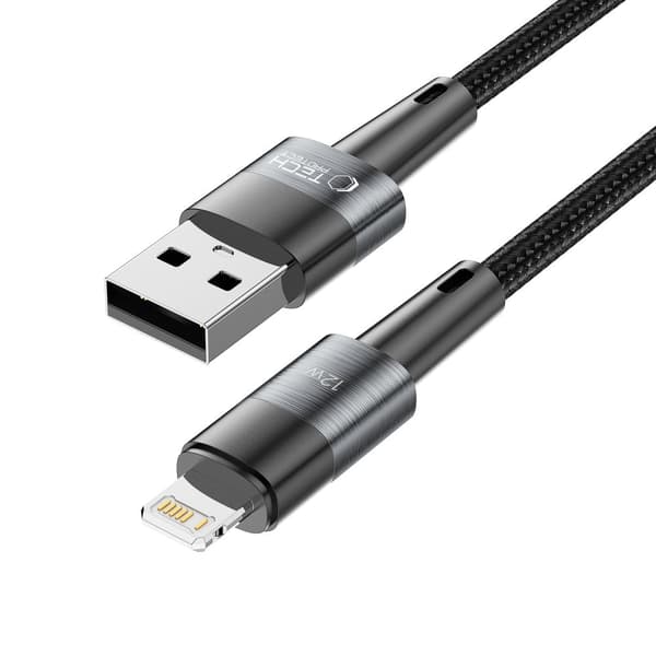 TECH-PROTECT ULTRABOOST LIGHTNING-KABEL 12W/2.4A 100CM GRÅ
