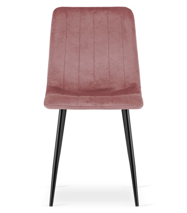 LAVA stol - pink velour / sorte ben x 2