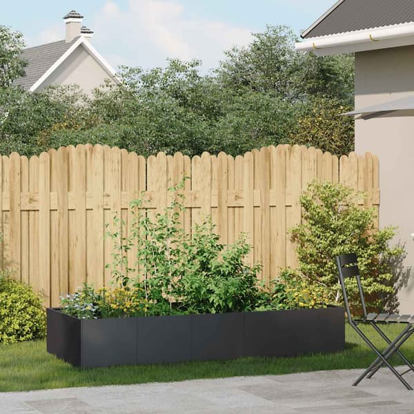 vidaXL sort urtepotte 200x80x40 cm stål