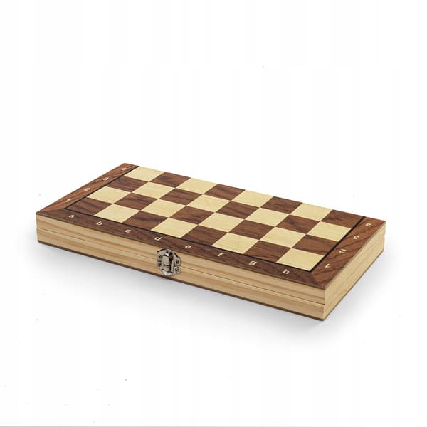 Skakspil, dam, backgammon, 3 i 1, træ, magnetisk, Be-active.pl