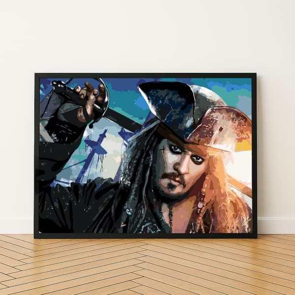 Målning med siffror Kapten Jack Sparrow 50x40 cm