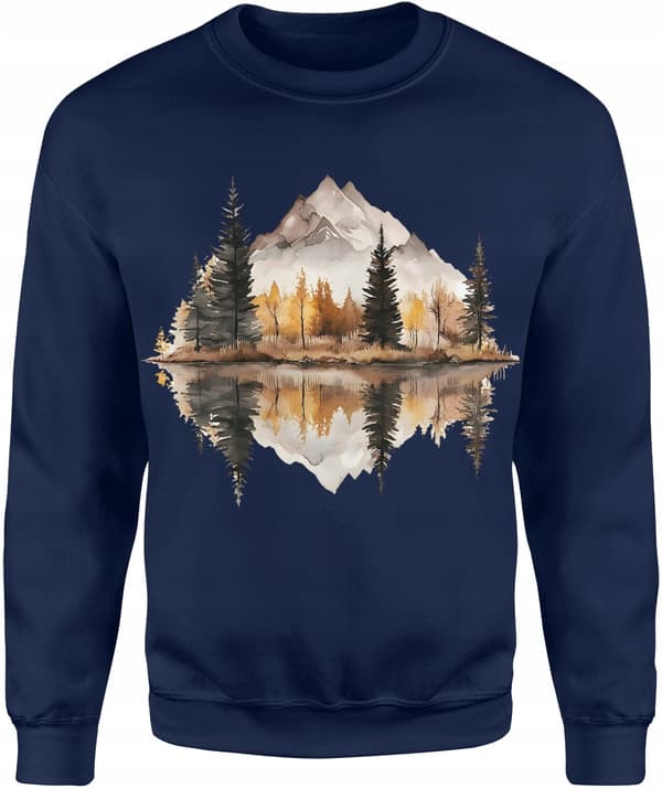 Herrtröja MOUNTAINS FOREST NATURE MED TRYCK BOMULL TRAVELER XL