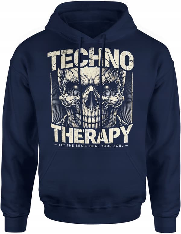 TECHNO THERAPY HERR MUSIKALSKULLPARTYSWEATSHIRT STORLEK XL