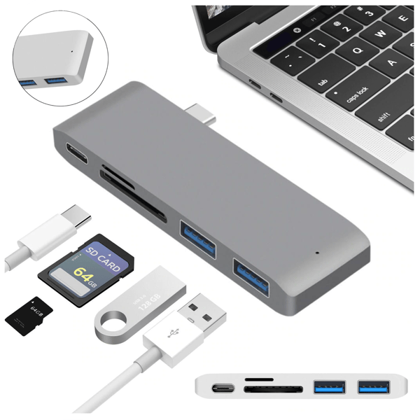 Hub Multiport USB 3.1 Type C - 2x USB 3.0 / USB Type C 3.1 / microSD / SD