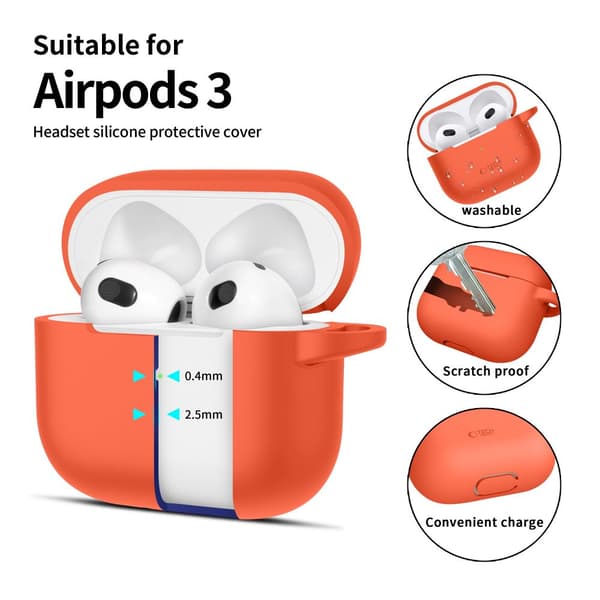 TECH-PROTECT SILIKONEKROG TIL APPLE AIRPODS 3 NEON ORANGE