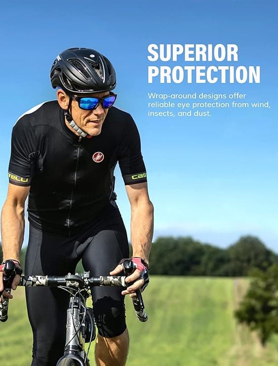 CYKEL SOLBRILLER POLARISERET SORT OG BLÅ UV400