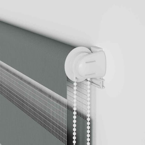 vidaXL Zebra rullegardin, mørkegrå, stofbredde 95,9 cm, polyester