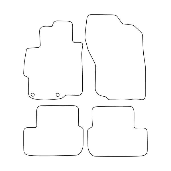 [BLM]MI024 Sort - Velourmåttesæt til Mitsubishi Lancer VIII 2007-2016 - Sorte detaljer
