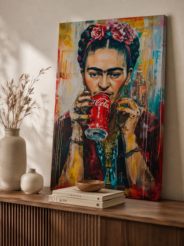 MÅLNING MED SIFFROR MED RAM Tavlor för målning - Frida Coca-Cola 40x50 cm