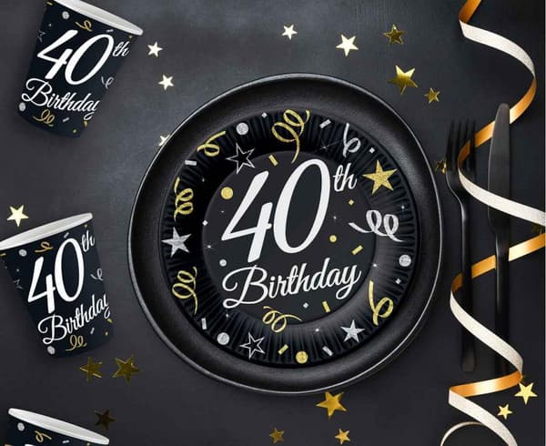 Pappmuggar 40-årsfödelsedag 250ml 6 st