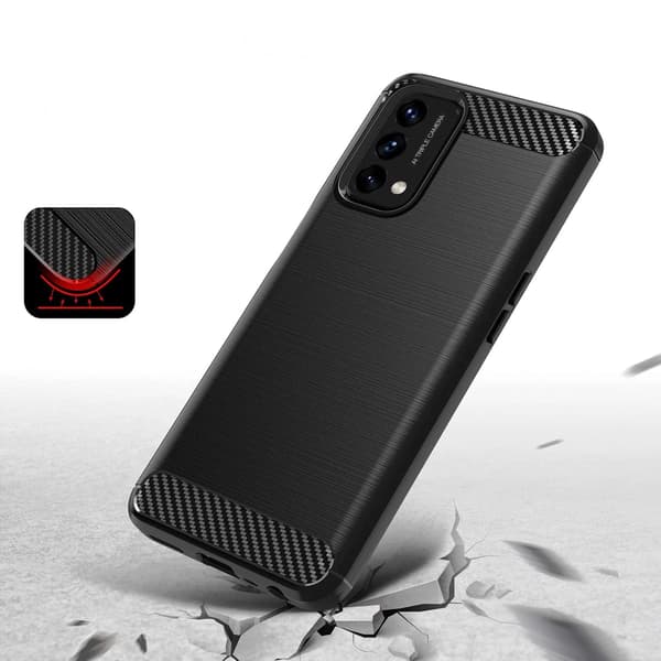 Carbon Case fleksibelt cover OnePlus Nord N200 5G sort