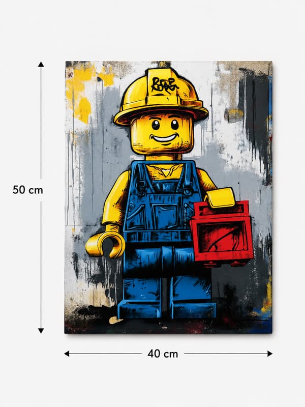 Lego Builder målning med siffror och ram 40x50 cm