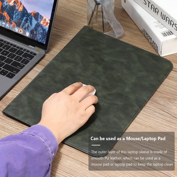 BÆRBAR TIL TABLET/NOTEBOOK MØRKEGRØN 13" + MINI TASKE