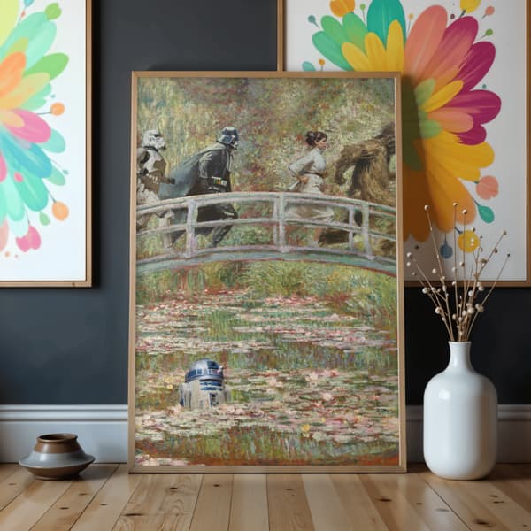 Måla efter nummer-tavel med ram Monet Star Wars 50x70 cm