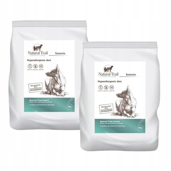Natural Trail PREMIUM INSEKTER torrfoder för hundar 2x2 kg