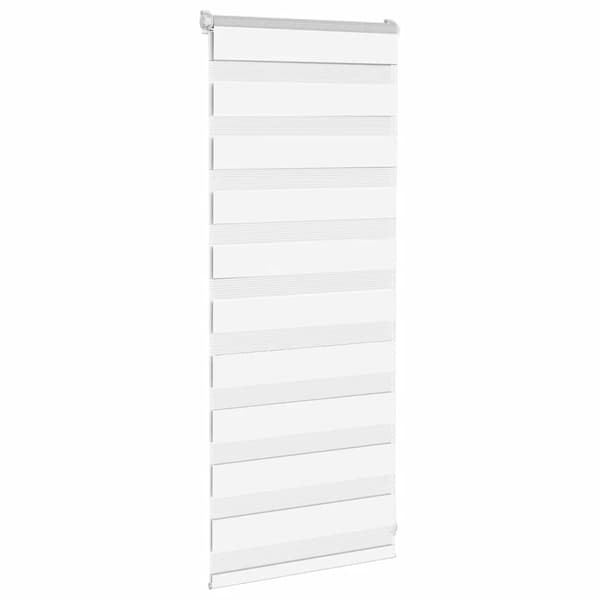 vidaXL Zebrarullgardin, vit, tygbredd 60,9 cm, polyester