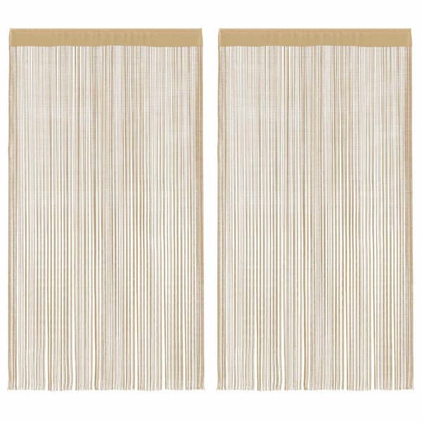vidaXL Snörgardiner, 2-pack, 100 x 250 cm, Beige