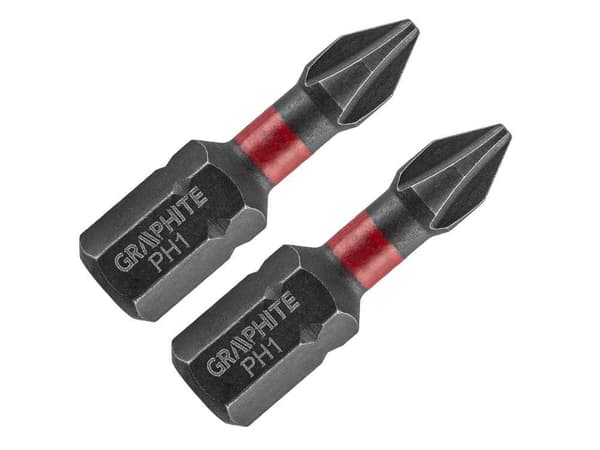 Sæt med 2 stk. slagbor PH1 x 25 mm.
