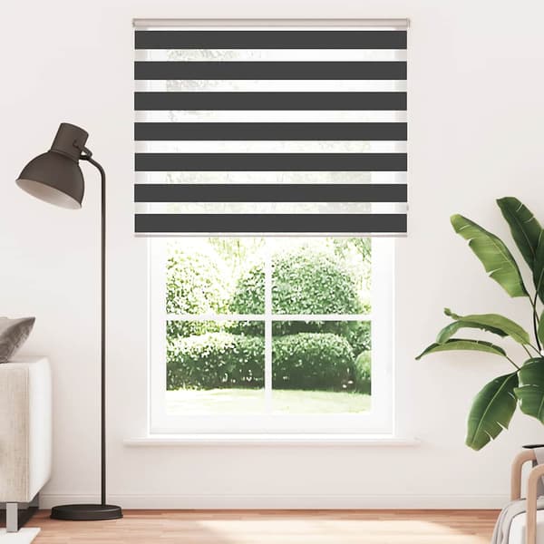 vidaXL zebragardin, sort, stofbredde 135,9 cm, polyester