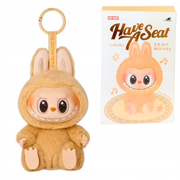 Maskot Docka Nyckelring Lilldocka Figur Plusch Överraskning Låda Sitter