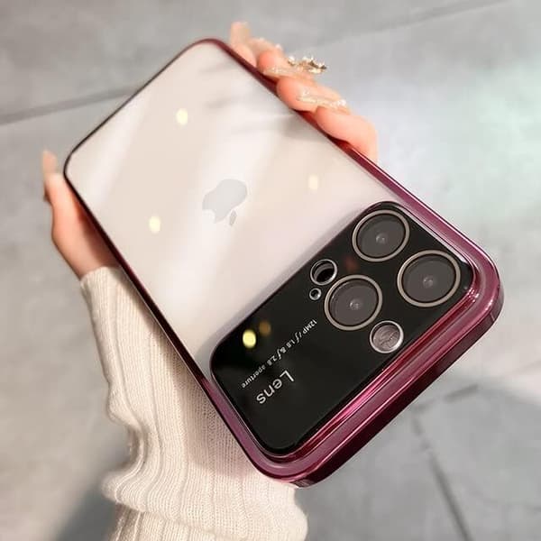APPLE IPHONE 14 PRO SILIKONE ETUI PINK RAMME KAMERA HJERTE