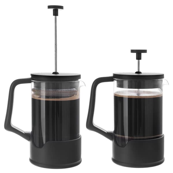 Stempelkande til kaffe og te i glas sort 650 ml