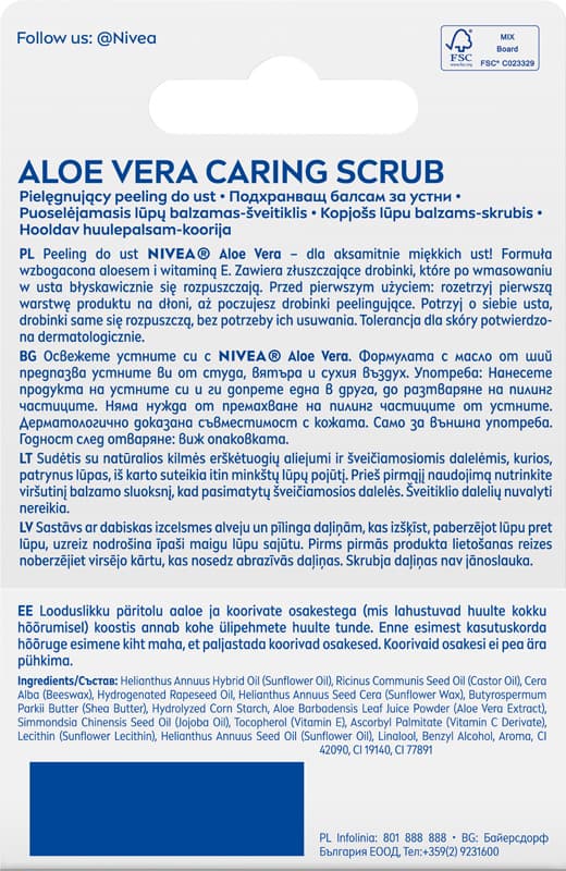 NIVEA Närande lippeelingkräm Aloe 4,8g