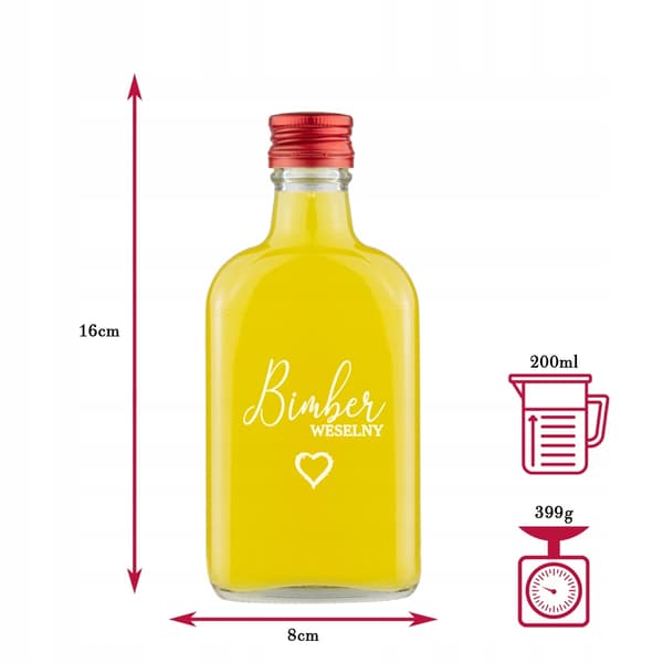 200ml pensel med tryck BRÖLLOP MÅNSKEN Bröllopspresent 0,2l