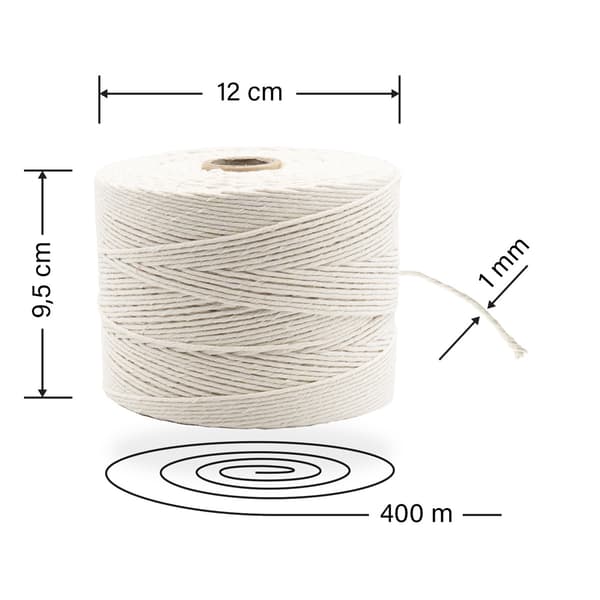 Vita bomullskorvtrådar 500g