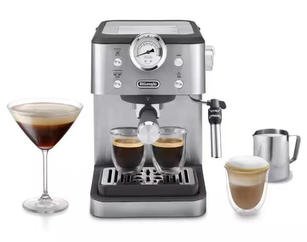 DE LONGHI EM450.M Hopeinen espressokone