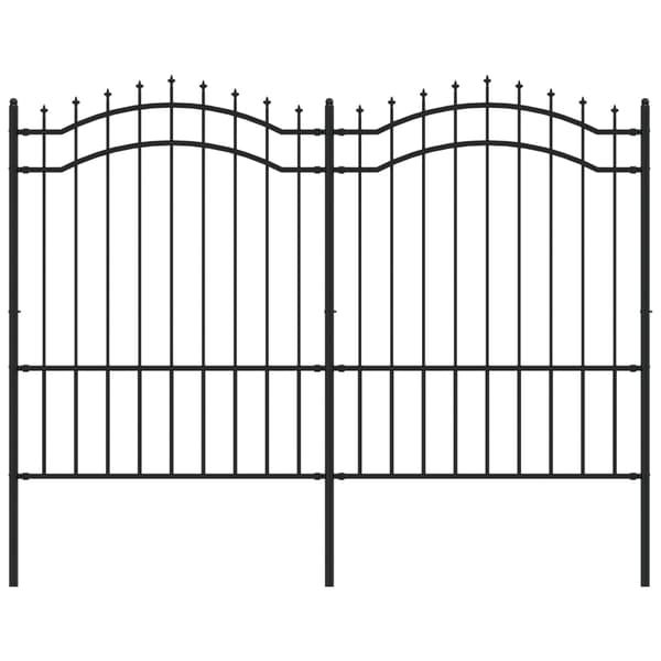vidaXL spidshegn, sort, 190 cm, pulverlakeret stål
