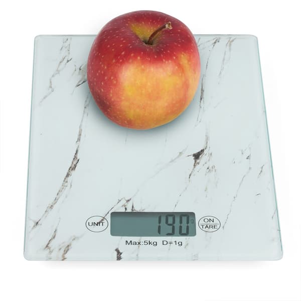 Elektronisk köksvåg 5 kg marmorvit