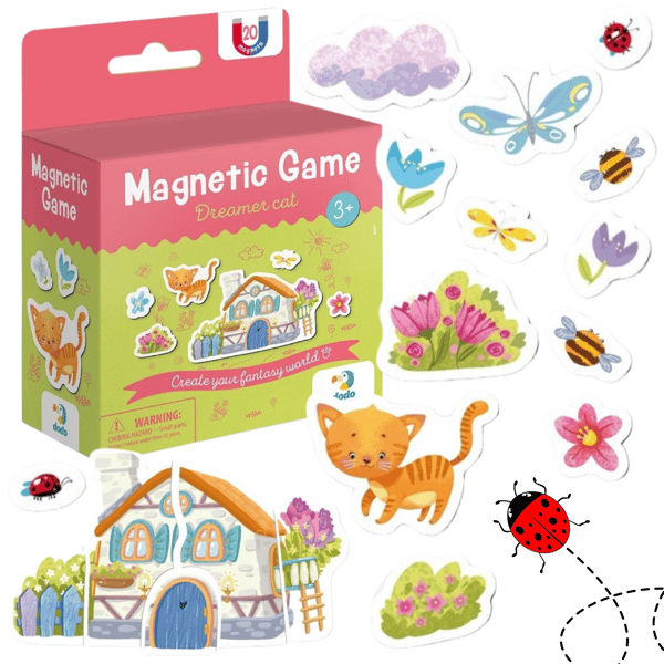MAGNETISK SPIL "KITTY DREAMER" 20 FARVERIGE MAGNETER SÆT 200236