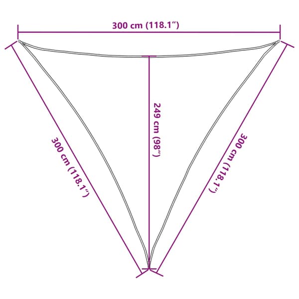 vidaXL Skuggsegel ljusgrått 3x3x3 m 100 % polyester