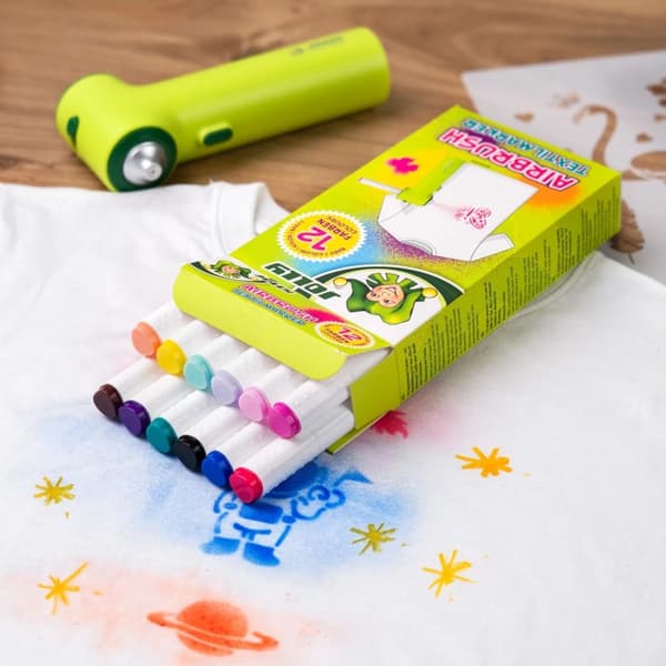 Airbrushtextilier - refillförpackningar - 12 färger