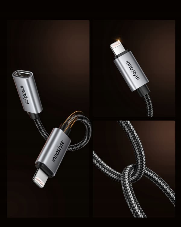 INNOSTYLE LIGHTNING USB-C OTG 3A -SOVITIN IPHONE 11 12 13 14:LLE