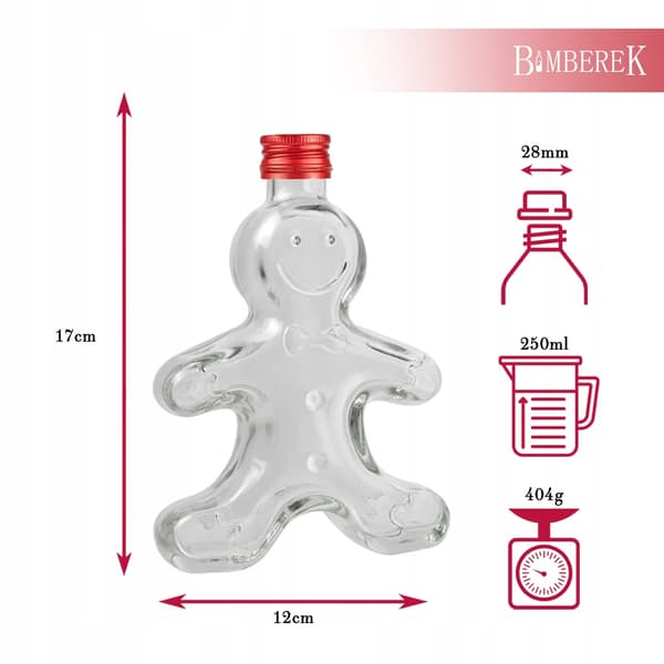 5x Glasflaskor Kaka 250 ml JULKLAPP Likörer Vin
