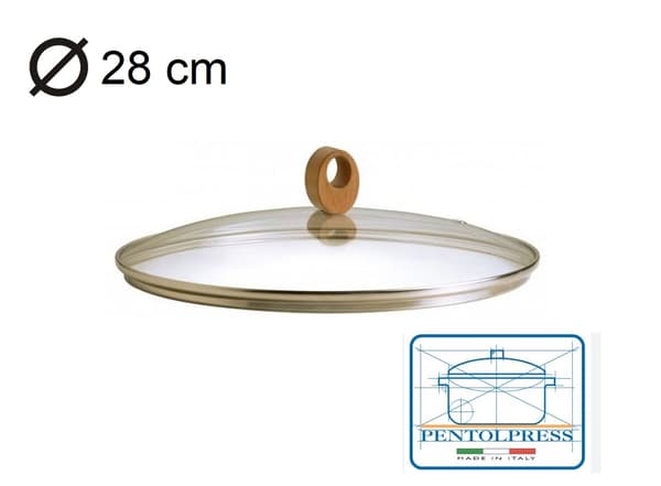Glaslåg 28 cm til gryde og pande