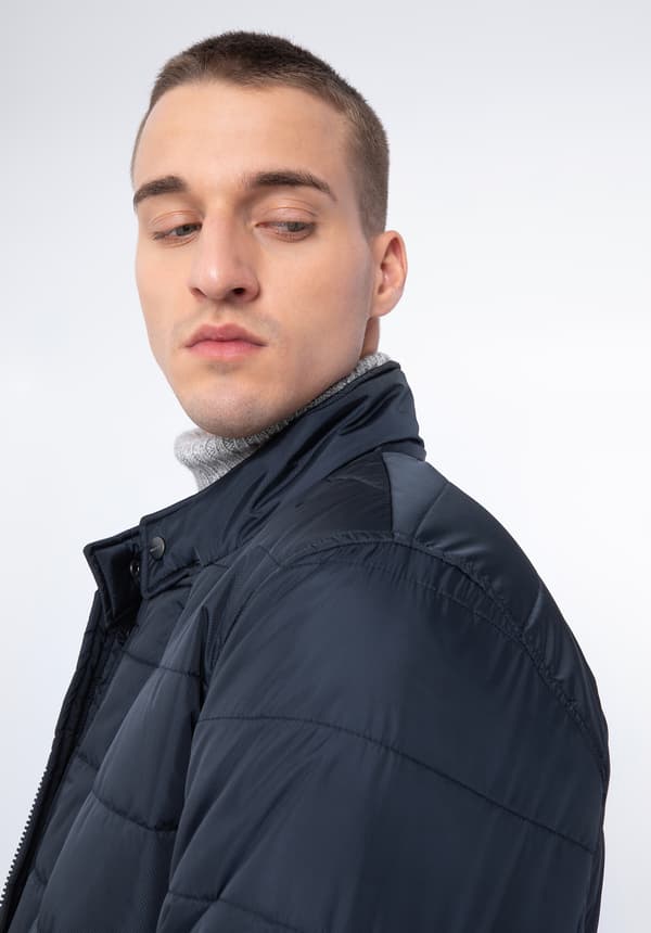 Wittchen Men's Navy Blue Quilted Nylon Jacket