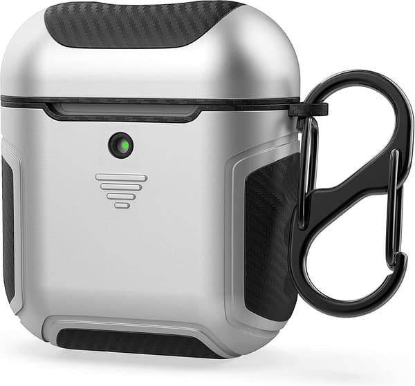 HÅRDT SILIKONEETUIS TIL AIRPODS 1/2 SØLV SORT