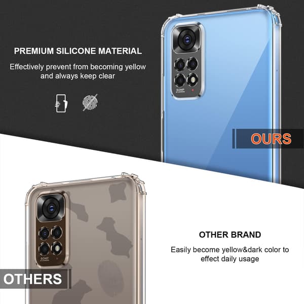 ETUI TIL XIAOMI REDMI NOTE 11/11S SILIKONE + 3x HÆRDET GLAS