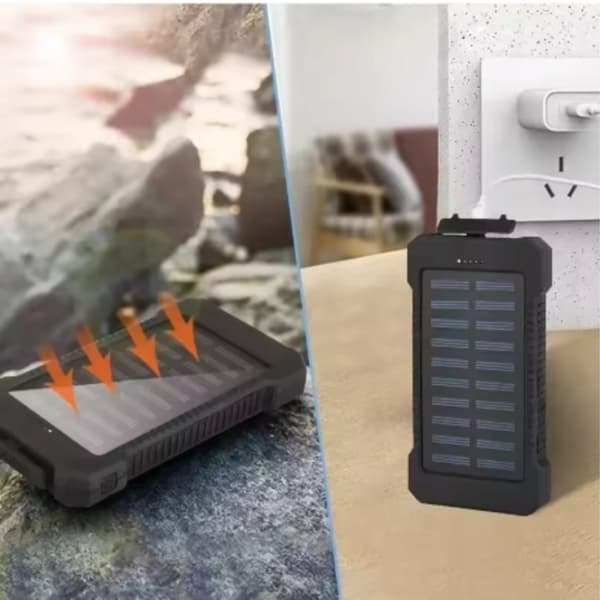 Aurinkovirtalähde 8000 mAh + taskulamppu ja kompassi