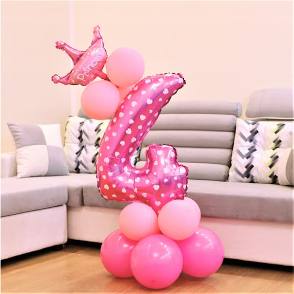 Set med rosa ballonger nummer 4, 1 set