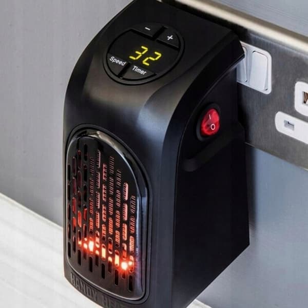 Mini elektrisk keramisk badeværelsesvarmer, LCD-varmer, 400W
